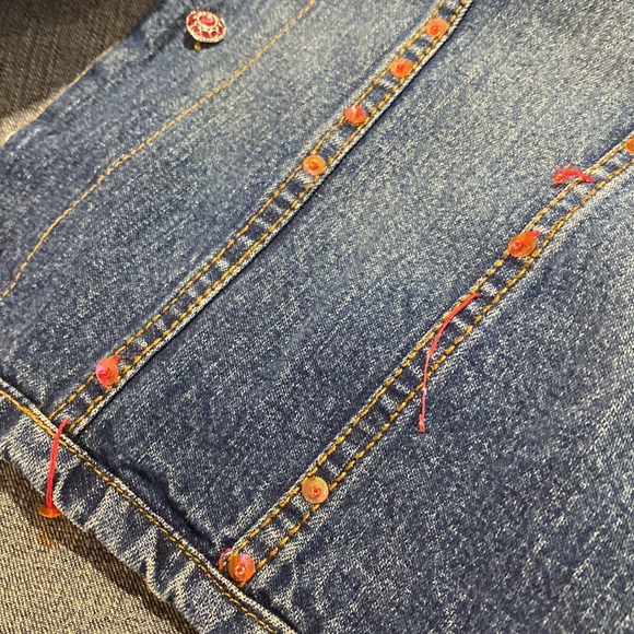 Women’s unique blue denim jacket for women size medium vintage bling - Picture 10 of 12